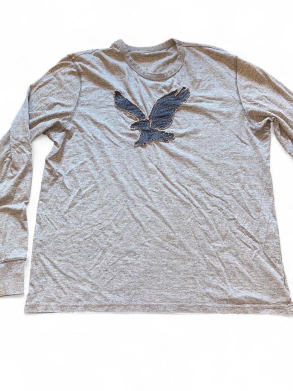 Y2K American Eagle Men’s Gray long sleeve shirt with eagle graphic